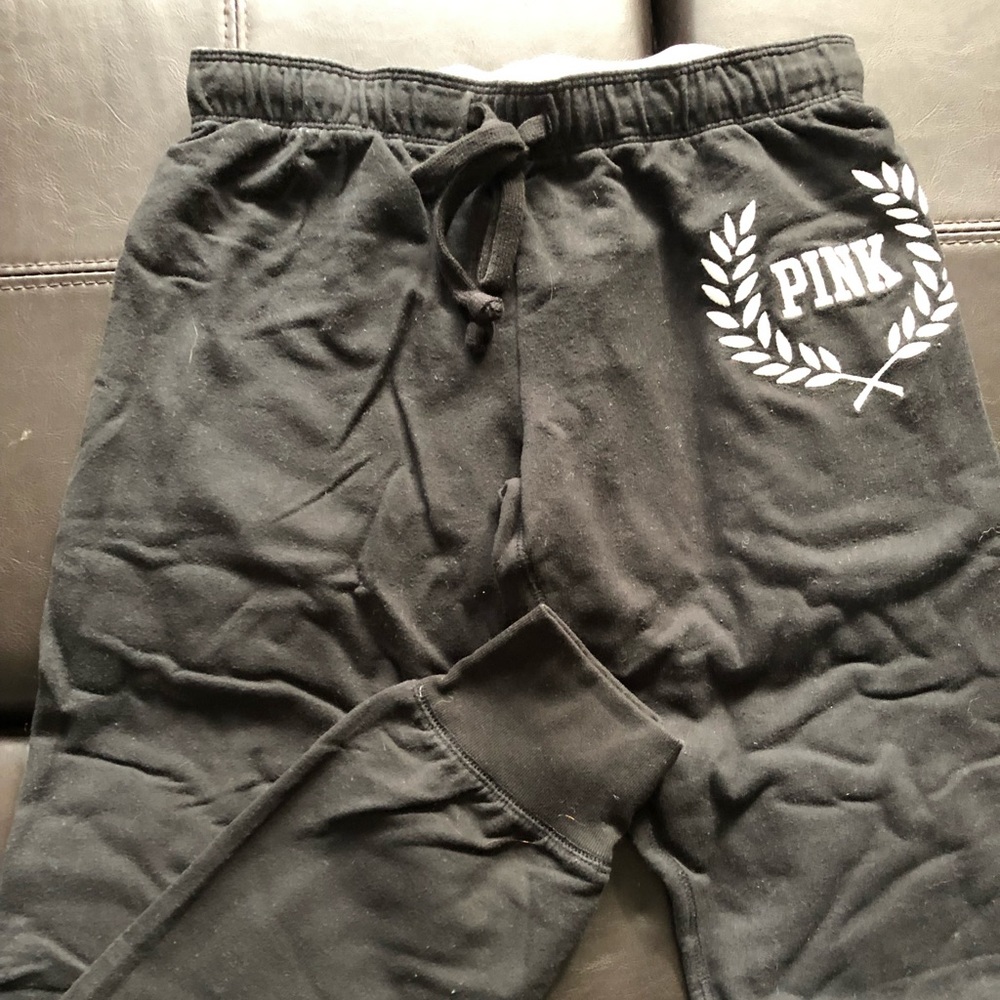 PINK black joggers. Size XS. NWOT.